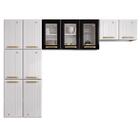 Cozinha De Aço Compacta Telasul Diamante C/ Vidro 3pçs Bco/pto