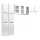 Cozinha De Aço Compacta Topázio 11 Portas 6 Prateleiras Branc
