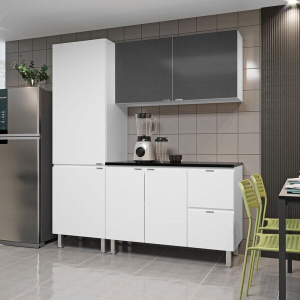 Cozinha De Aço Completa 3 Peças 7 Portas 2 Gavetas Com Tampo