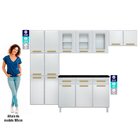 Cozinha De Aço Completa 3 Vidros Com Balcão 14 Portas 3 Gavet