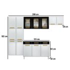 Cozinha De Aço Completa 3 Vidros Com Balcão De Pia 14 Portas