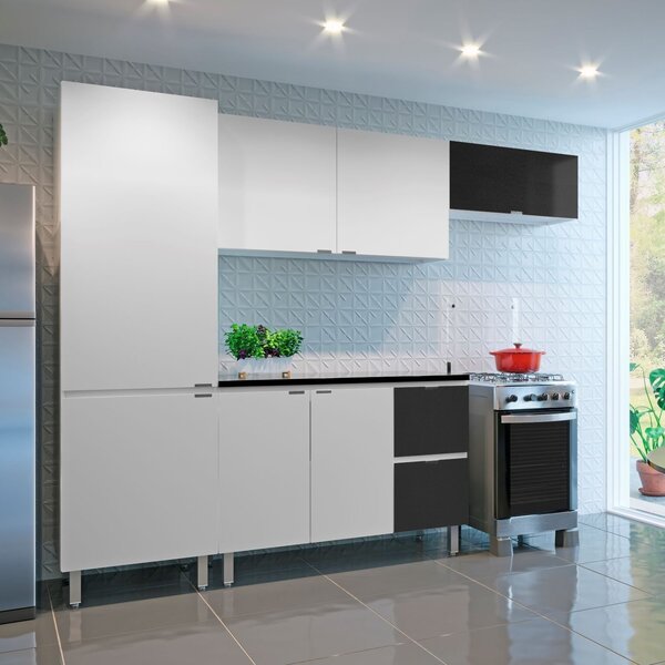 Cozinha De Aço Completa 4 Peças 8 Portas 2 Gavetas Com Tampo