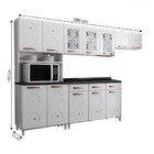 Cozinha De Aço Completa Mirage 12 Portas 3 Gavetas Com Vidro