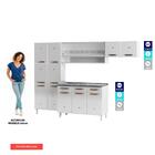 Cozinha De Aço Completa Telasul Mirage New Branco C/ Balcão P