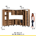 Cozinha De Canto Completa Modulada Laura 233x242cm Balcão Pia