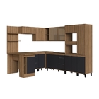 Cozinha De Canto Modulada 10 Peças Mel Preto Paloma Megasul