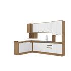 Cozinha De Canto Modulada Celeste Kappesberg 100% Mdf Nogueir