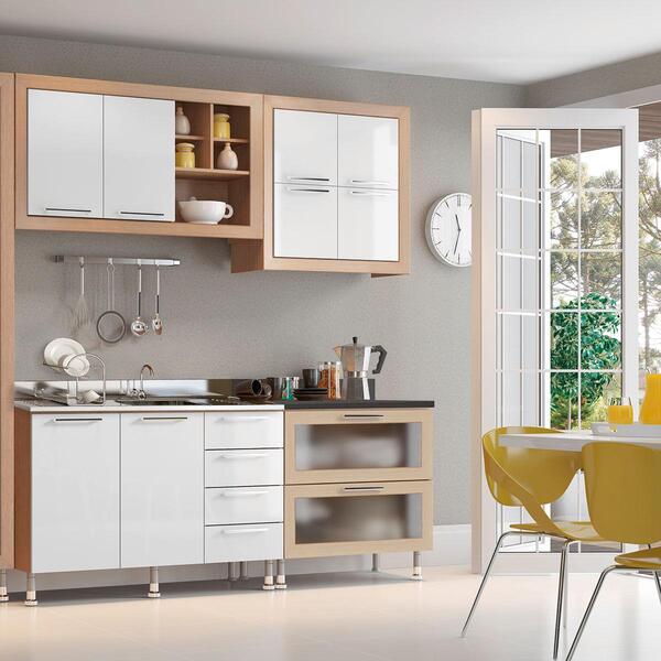 Cozinha Ditália Aspen S/tampo S/pia Carv/branco A58 | Leroy Merlin