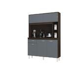 Cozinha Duda 120 Cm 5 Pts 1 Gav. Chocolate/ Cinza Platinum