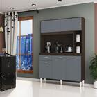 Cozinha Duda 120 Cm 5 Pts 1 Gav. Chocolate/ Cinza Platinum