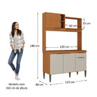 Cozinha Elegance Compacta 4 Portas 1 Gaveta Nicho Para Micro