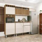 Cozinha Elegante Milano Torre Armário Geladeira Balcão Freijó