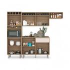 Cozinha Elegante Milano Torre Armário Geladeira Balcão Freijó