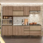 Cozinha Elvis Com Tampo Cooktop 11 Portas Amêndoa Carvalho Ta