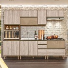 Cozinha Elvis Com Tampo Cooktop 11 Portas Carvalho Arezzo Tan
