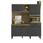 Cozinha Estela 160 7 Portas 1 Gaveta Carvalho Rústico/chumbo