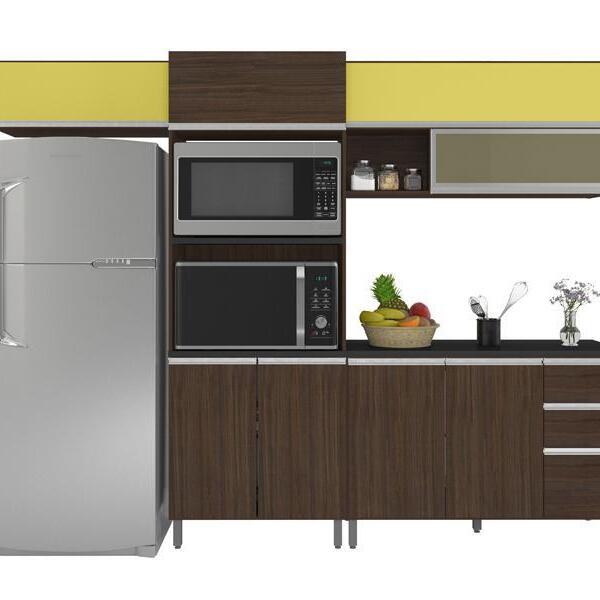 Cozinha Evidence 05 Peças Torre Amendoa/amarelo - Poliman