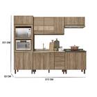 Cozinha Frank Com Tampo Cooktop 11 Portas Amêndoa Carvalho Ta