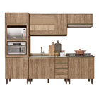 Cozinha Frank Com Tampo Cooktop 11 Portas Amêndoa Carvalho Ta