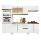 Cozinha Frank Com Tampo Cooktop 11 Portas Branco Tana Decor