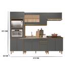 Cozinha Frank Com Tampo Cooktop 11 Portas Carvalho Chumbo Tan