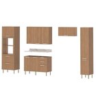 Cozinha Freijó 320cm 6 Peças, 9 Portas E 5 Gavetas Freijó