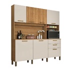 Cozinha Gold 7 Portas Ripado Freijó/off White - Vitamov