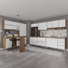 Cozinha Grande Completa Modulada Branca Sabrina Com Bancada E