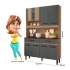 Cozinha Gravi 8 Portas 2 Gavetas Carvalho Rústico/chumbo - Fd