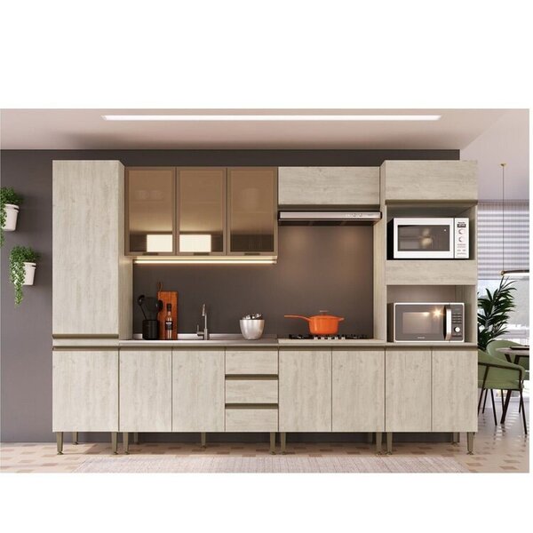 Cozinha Greta 6 Pçs 14 Portas Crema Crema