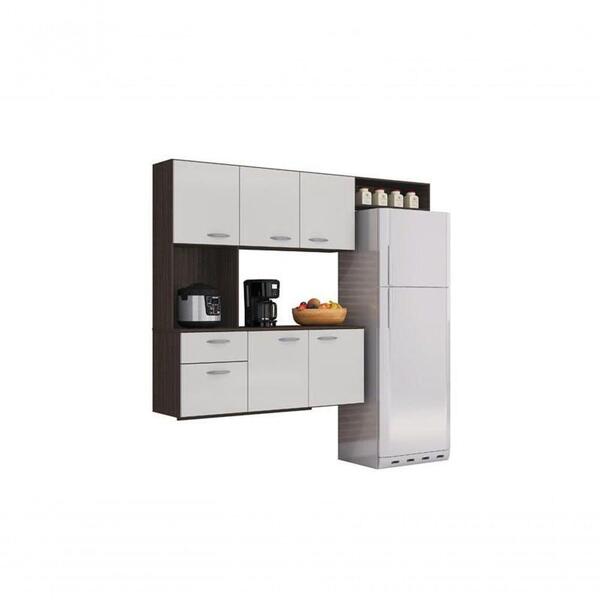 Cozinha Isis 180 C/ Balcão Chocolate/offwhite - Poquema