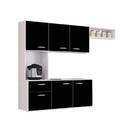 Cozinha Isis 180 Com Balcão 6 Portas 1 Gaveta Preto - Poquema