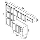 Cozinha Itatiaia Luce Compacta 4 Pecas 2 Vidros Nicho Preto
