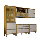 Cozinha Jade 5 Peças 8 Portas 6 Gavetas Cristaleira Chf Moveis