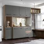 Cozinha Juliete 07 Portas Carvalho E Chumbo Nicioli