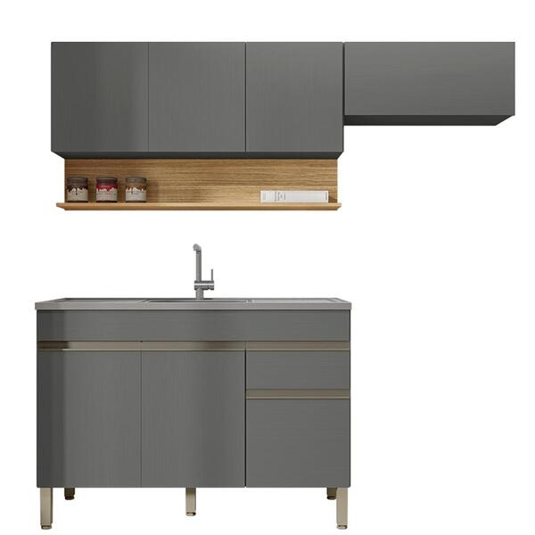 Cozinha Linne 03 Peças Balcao Para Pia 120cm Ktp