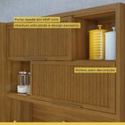 Cozinha Loft Imperatriz Ilha Gourmet Ripado  100% Mdf Freijó/