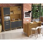 Cozinha Loft Imperatriz Ilha Gourmet Ripado  100% Mdf Freijó/