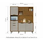 Cozinha Loft Imperatriz Ilha Gourmet Ripado  100% Mdf Freijó/