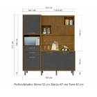 Cozinha Loft Nesher Imperatriz Com Ilha Gourm 100% Mdf Freijó