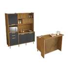 Cozinha Loft Nesher Imperatriz Com Ilha Gourm 100% Mdf Freijó