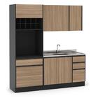 Cozinha Mali 1 Gabinete Para Pia 1 Aéreo E 1 Torre De Fornos