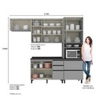 Cozinha Mdf 4 Peças Diva Espresso Móveis Cinza