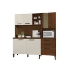 Cozinha Mega Com Tampo Nogueira/off White/cp-ripado