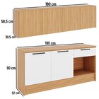 Cozinha Melissa 02-190cm 6 Portas 1 Gaveta Com Bancada Branco