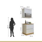 Cozinha Millena 2 Peças 80cm Aéreo Micro-ondas 100% Mdf Yesca