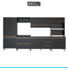 Cozinha Moderna 6 Peças 12 Portas 360 Cm Sabrina Mdp Preto Te