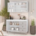 Cozinha Moderna E Compacta Armário Aéreo E Galpão 120cm Brésc