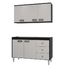 Cozinha Moderna E Compacta Armário Aéreo E Galpão 120cm Brésc