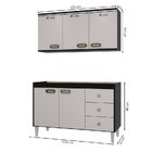 Cozinha Moderna E Compacta Armário Aéreo E Galpão 120cm Brésc